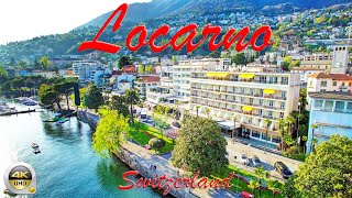 Locarno - Switzerland | A Walking Tour by the Promenade and City Centre | 4K - [UHD]