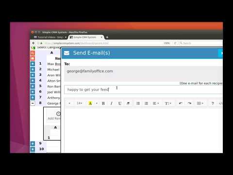 Send an e-mail from Simple CRM System