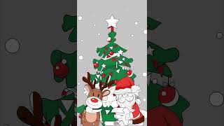 Colouring the beautiful Christmas tree  with Santa Claus ? ?