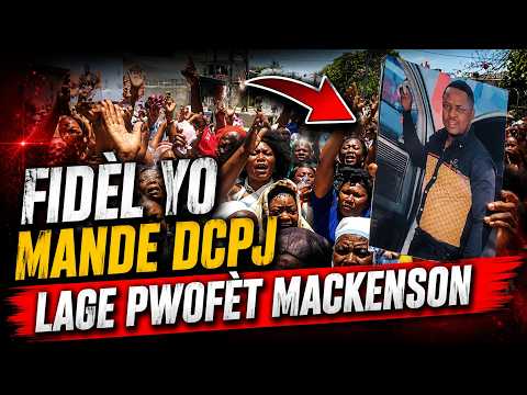 Fidèl Legliz Pwofèt Mackenson yo pran lari pou mande DCPJ libere Pwofèt la prese prese