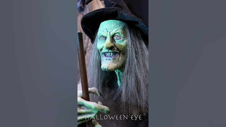 Creepy Halloween Witch Stirs Scary Soup