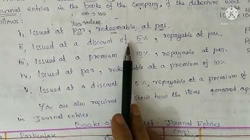 lssue of debentures ill.1/ Redemption of debentures-journal entries/ healthy education