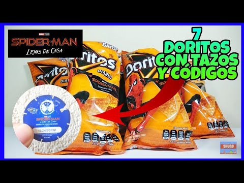 ABRIENDO 7 DORITOS CON TAZOS Y CÓDIGOS DE SPIDERMAN LEJOS DE CASA 2019  SKUNOTV - YouTube