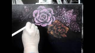 Pink rose　oil painting1