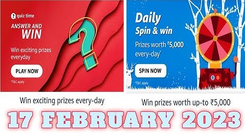 Amazon Quiz Answers Today|17 February 2023|