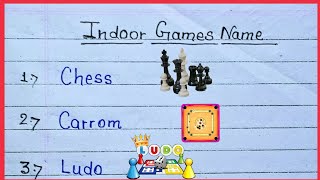 20 Indoor Games Name in english//list of indoor games //learn and write 20 Indoor Games/indoor games