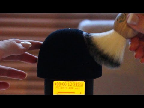 Microphone brushing with shaving brush [No talking]