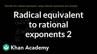 Radical Equivalent to Rational Exponents 2