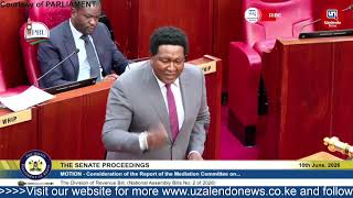 Listen to Sen. Ledama Submission in Senate; Division of Revenue Bill Between County & National Gov.