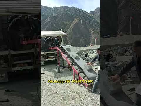 Block conveyor belt machine, CONVEYOR DELIVERY BLOCKS TO LOAD TRUCK #conveyor #loadtruck #blocks