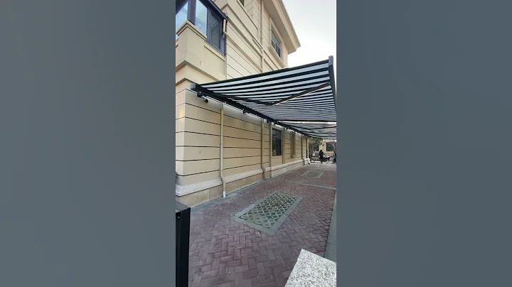 Box retractable awning with lighting to cover the entire yard #shade #shorts #patiocover #awning