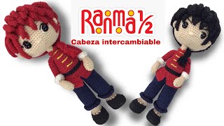 Ranma 1/2 Amigurumi Cabeza intercambiable 3/4 🇺🇸🇧🇷 #ranmacrochet #ranmatejido #ranmafanart