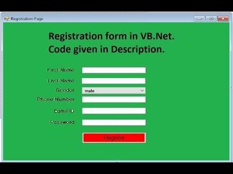 How to create a Registration /Sign Up form in VB.Net