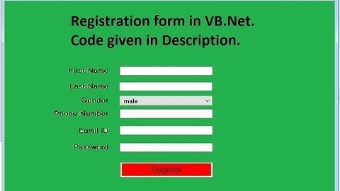 How to create a Registration /Sign Up form in VB.Net