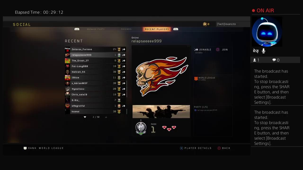 League Play Ranking COD Bo4