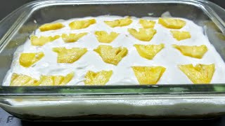 NO BAKE PINEAPPLE DESSERT | pineapple cheese cake | pineapple biscuit pudding | pineapple cream cake