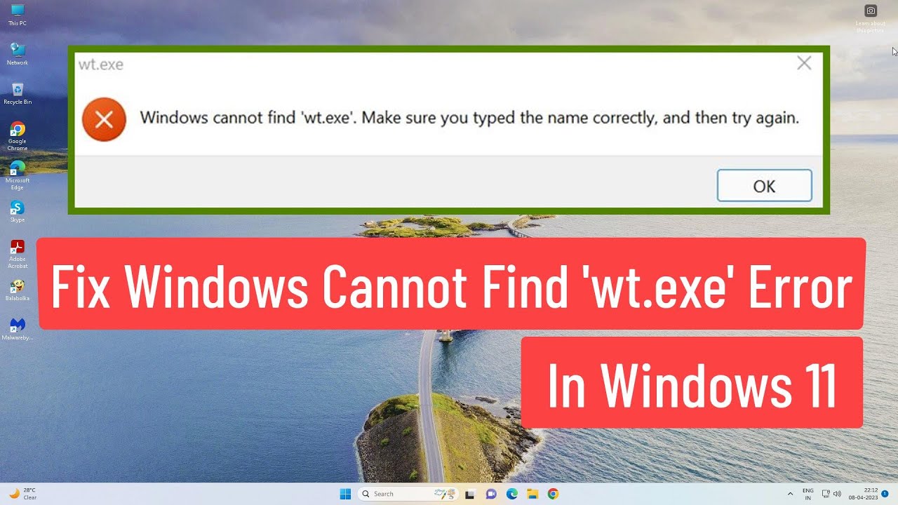 Fix Windows Cannot Find 'wt.exe' Error In Windows 11