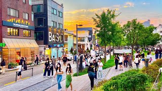 [4K HDR] 서울 핫플레이스 연트럴파크, 연남동 카페골목 (Binaural Sounds) Yeonnam-dong area is a popular weekend spot