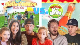 HOT SAUCE🥵vs HELLO FUTURE🌈 NCT double comparison! American family reacts to KPOP for the first time!