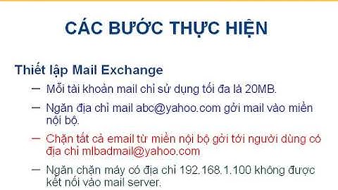 Thiết lập yêu cầu đối với Mail Server