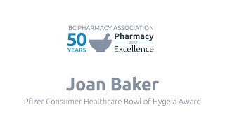 Pfizer Consumer Healthcare Bowl of Hygeia Award 2018 - Joan Baker