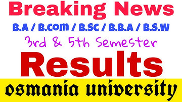 Degree 3rd & 5th Semester Results OU