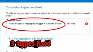 how to fix a network cable is not properly plugged in or may be broken detected windows 7/8/8.1/10