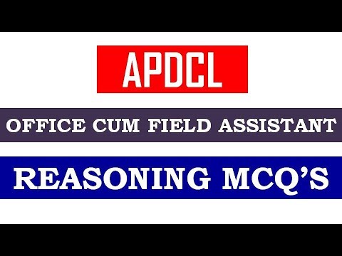 APDCL OFFICE CUM FIELD ASSISTANT | MOST IMPORTANT REASONING MCQ'S assam govt job social welfare