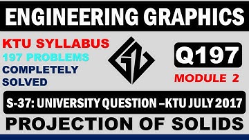 Q197- Pentagonal Pyramid triangular face parallel to VP- base visible on FV-Projection of Solids-KTU