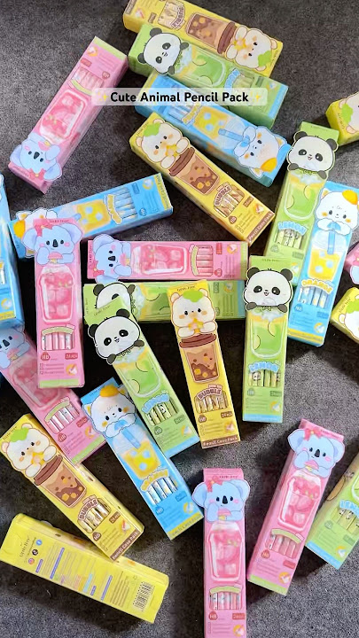 Cutest Animal Pencil Packs 🌷✨🎀#stationery #stationary #cute #pencils #pencil #kawaii #panda