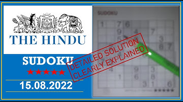 How to Solve 5 Star Hindu  Sudoku Aug 15,  2022 -  Step By Step Solution