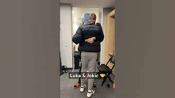Luka & Jokic share a moment ahead of #NBAAllStarPractice presented by ​⁠