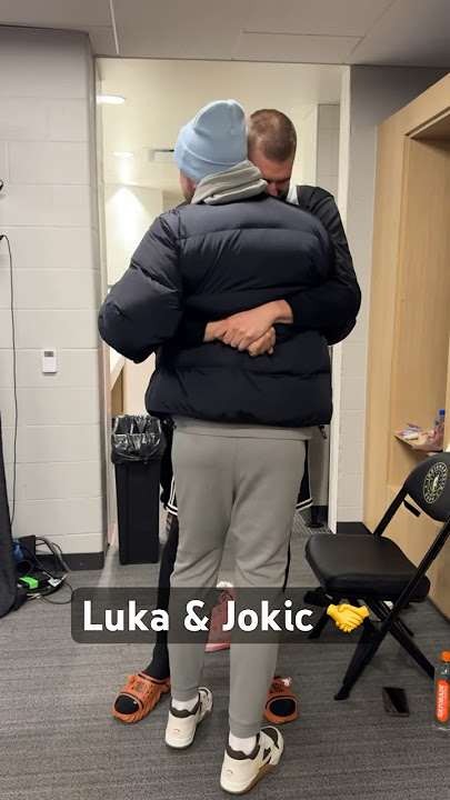 Luka & Jokic share a moment ahead of #NBAAllStarPractice presented by ​⁠