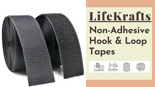 LifeKrafts NonAdhesive Hook & Loop Tape | Fabric Fastener for Sewing Crafts, DIY, Clothes etc.