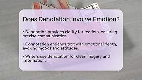 Does Denotation Involve Emotion? - The Prose Path