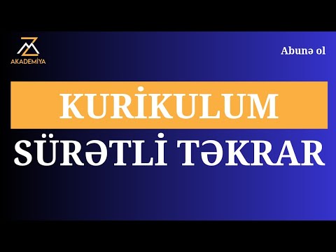 Kurikulum dərsləri / Zülfüqar Mayılov