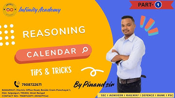 CALENDAR | PART -1 | ALL TIPS & TRICKS | REASONING | BY PINAND SIR | IMPORTANT FOR ALL EXAM