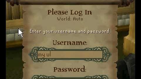 Runescape: Username and password