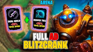 FULL AD Blitzcrank at 4.0 Attack Speed?! UNSTOPPABLE Arena Build!