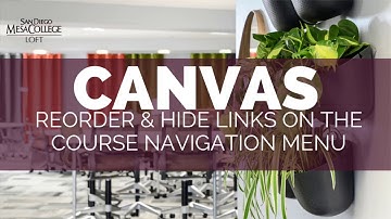 Canvas - Reorder and Hide links on Course Menu