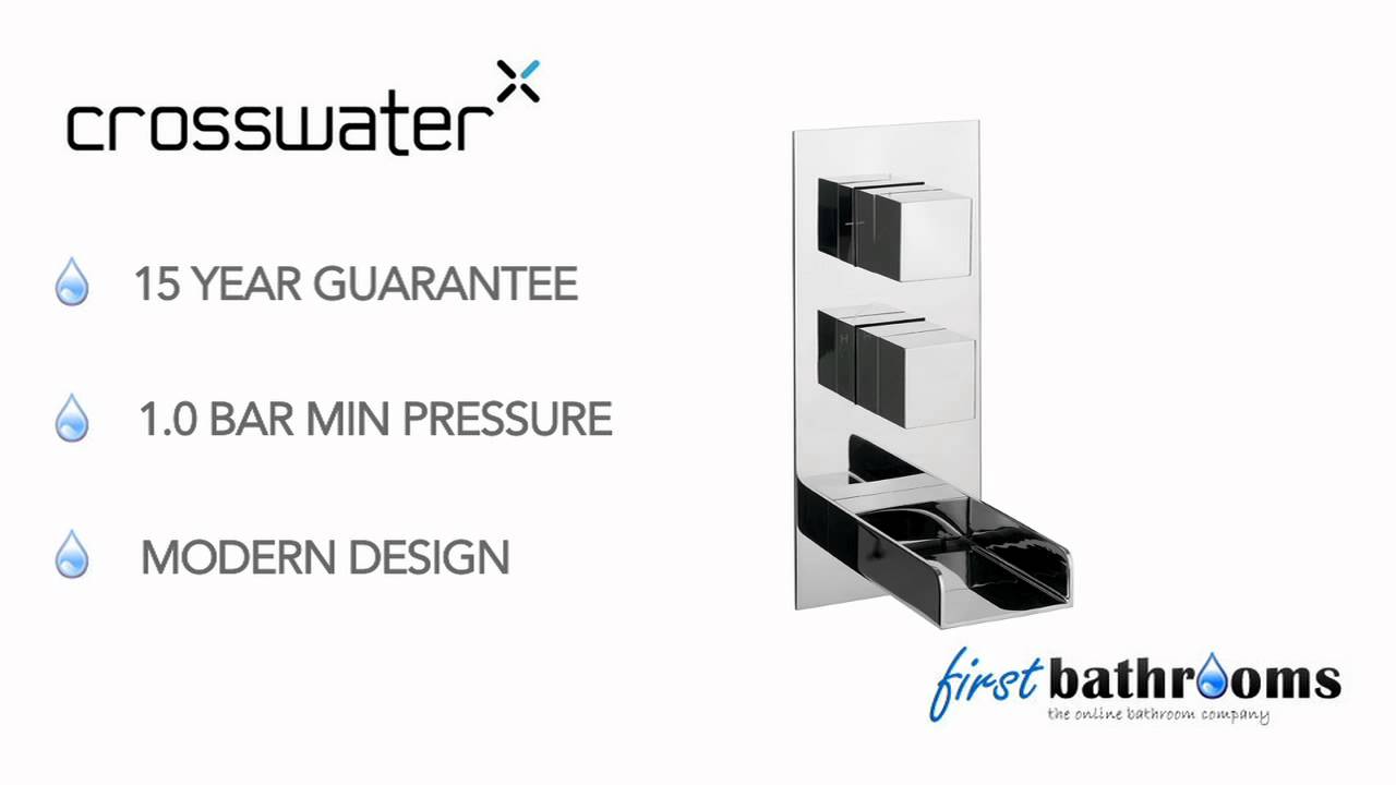 Crosswater Water Square Thermostatic Shower Valve With Bath Spout And Diverter WS1600RC