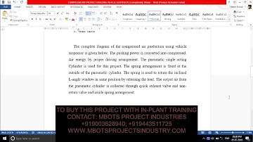 DESIGN AND FABRICATION OF COMPRESSED AIR PRODUCTION USING VEHICLE SUSPENSION MECHANICAL PROJECT