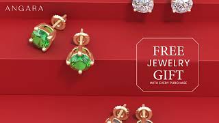 Stud Earrings Collection | Sapphire, Emerald, Ruby & Diamond Earrings | Angara Jewelry | Angara.com