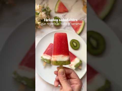 Helado saludable con 3 ingredientes🍉 #heladosaludable #postressaludables #heladoscaseros