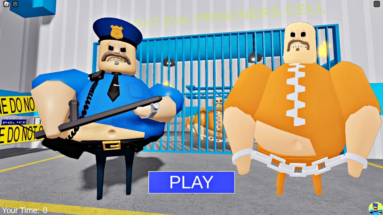 Scary Prisoner vs Police Barry OBBY Prison Run Full Game ROBLOX #obby ...