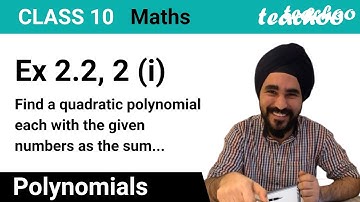 Ex 2.2, 2 (i) Class 10 - Find a quadratic polynomial with sum 1/4 - Teachoo