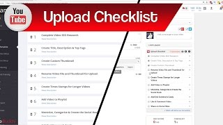 YouTube Publish Checklist – Custom YouTube Upload Checklist | Uploading a YouTube Video w/ TubeBuddy