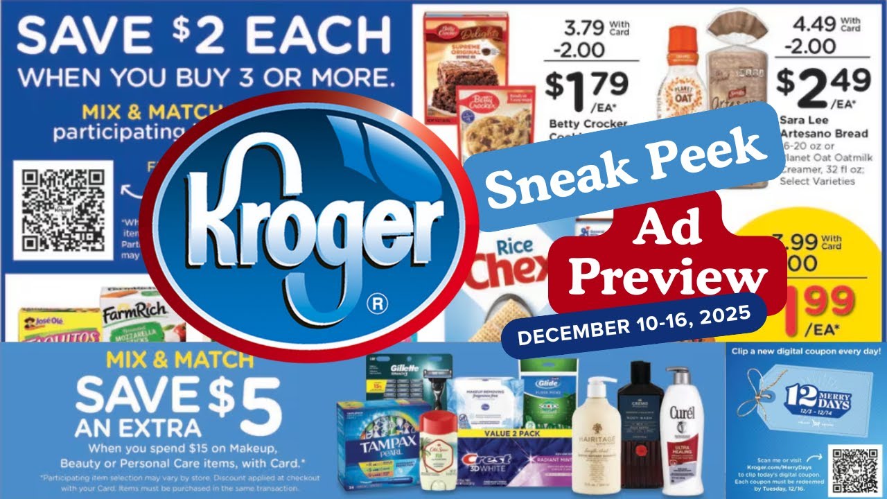 *MEGA SALE* Kroger SNEAK PEEK Ad Preview for 12/10-12/16 | 3 Day Sale