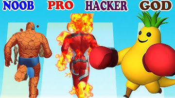 NOOB vs PRO vs HACKER vs GOD in Level Up Monster vs Hero Evolve Runner Gameplay - PikaName