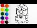 Cómo Dibujar y Colorear Minions - Dibujos Para Niños - Learn Colors For Kids / FunKeep